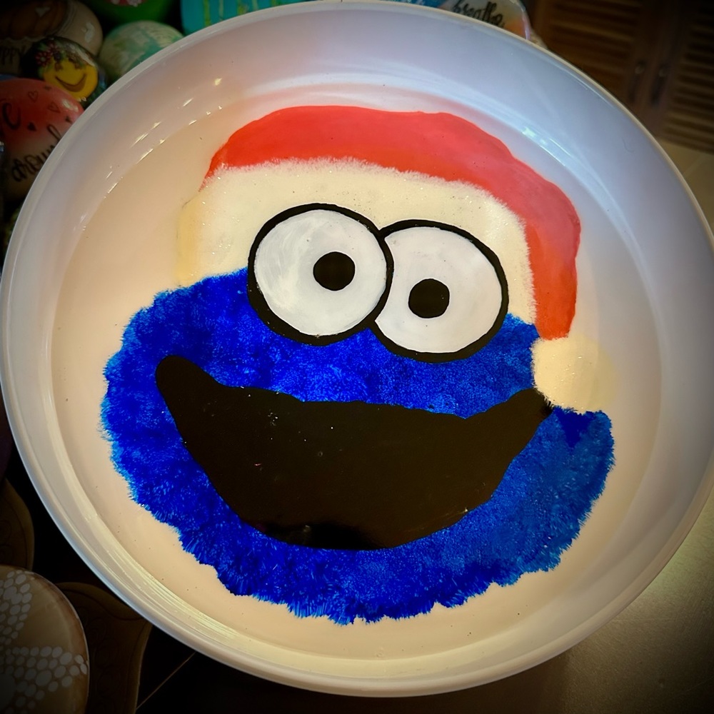 Hand painted cookie monster cookie tray